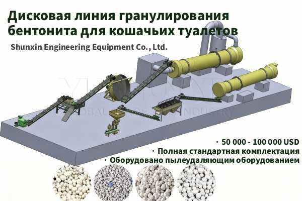Дисковая-линия-гранулирования-бентонитовый-наполнитель-для-кошачьего-туалета